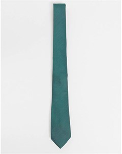 Узкий атласный галстук темно зеленого цвета Asos design