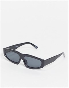 Овальные oversized солнцезащитные очки черного цвета с черными стеклами Asos design