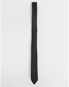Черный атласный узкий галстук Asos design