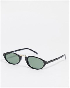 Черные овальные солнцезащитные очки Asos design