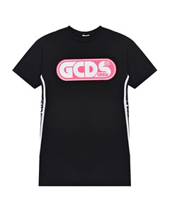 Черная футболка с розовым логотипом детская Gcds