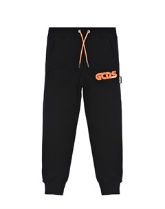 Черные спортивные брюки с оранжевым логотипом детские Gcds