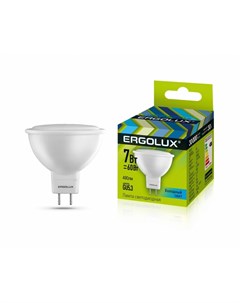 Светодиодная лампа GU5 3 7W 4500К белый Ergolux