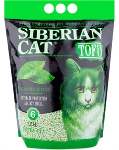 Тофу наполнитель комкующийся для туалета кошек с ароматом зеленого чая 6 л Сибирская кошка