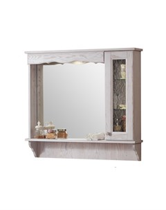 Настенное зеркало с шкафчиком виолетта бежевый 98x90x19 см Экомебель