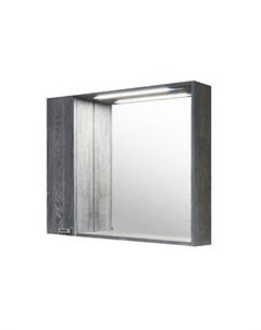 Настенное зеркало с шкафчиком моденна серый 80 0x72 0x15 0 см Экомебель