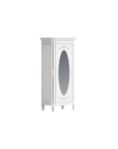 Шкаф однодверный с овальным зеркалом будуар белый 94 0x210 0x62 0 см La neige