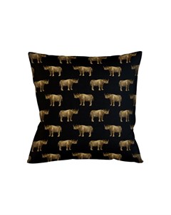 Интерьерная подушка группа носорогов в черном черный 45x12x45 см Object desire