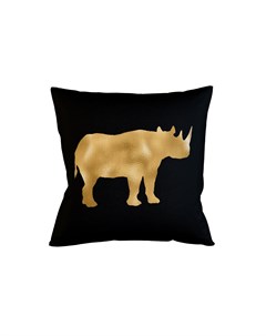 Интерьерная подушка золотой носорог мультиколор 45x45 см Object desire