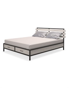 Кровать neo loft серый 185x90x205 см Millwood