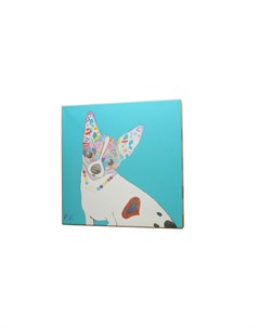 Постер собачка голубой 43x43x3 см Кристина кретова