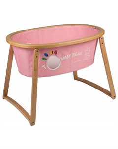 Кровать детская sleep up natural with pink textile розовый 102x74x68 см M-style
