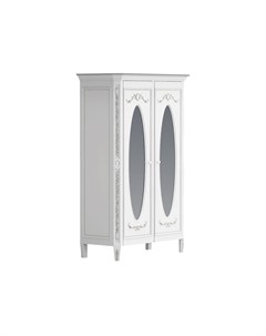 Шкаф платяной двухстворчатый с овальными зеркалами будуар белый 140 0x210 0x62 0 см La neige