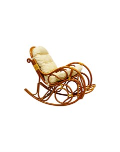 Кресло качалка с подножкой из ротанга коричневый 58x99x128 см Ecogarden