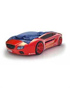 Кровать машина карлсон roadster мерседес с подсветкой дна и фар красный 105x49x174 см Magic cars