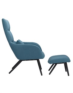 Кресло с подставкой и подушкой bridjet голубой 68x105x58 см Berg