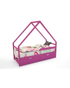 Кровать домик scandi без доп опций розовый 76x142x165 см Magic cars