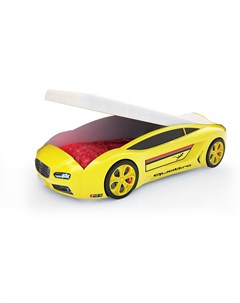 Кровать машина карлсон roadster ауди с подъемным механизмом с подсветкой дна и фар желтый 105x49x174 Magic cars