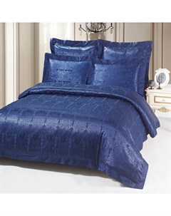 Постельное белье 2 спальный комплект синий 60x45x12 см Kingsilk