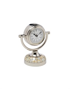 Часы настольные круглые серебристый 10x19 см Garda decor