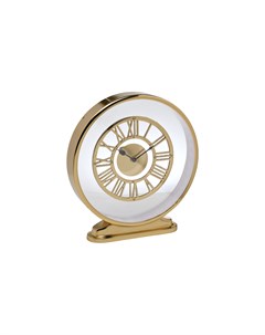 Часы настольные круглые на подставке золотой 30x32 см Garda decor