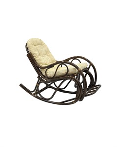 Кресло качалка с подножкой коричневое коричневый 56x93x117 см Ecogarden