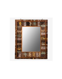 Зеркало в деревянной раме карвар мультиколор 77x99x10 см Indian story