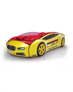 Кровать машина карлсон roadster ауди с подсветкой дна и фар желтый 105x49x174 см Magic cars