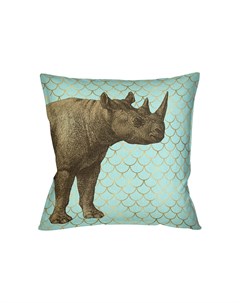 Интерьерная подушка самый обыкновенный носорог голубой 45x12x45 см Object desire