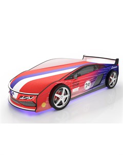 Кровать машина карлсон ламба с объемными колесами красный 85x50x184 см Magic cars