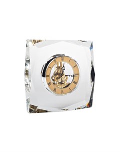 Часы настольные стеклянные золотые прозрачный 14x15x5 см Garda decor