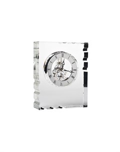 Часы настольные стеклянные серебряные прозрачный 3x16x5 см Garda decor