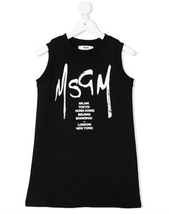Платье без рукавов с логотипом Msgm kids