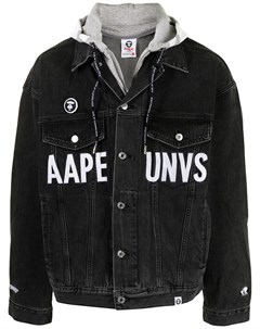 Джинсовая куртка с капюшоном и логотипом Aape by a bathing ape