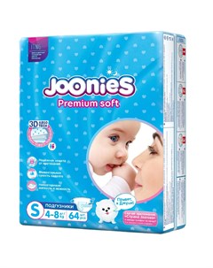 Подгузники Premium Soft 4 8 кг шт Joonies
