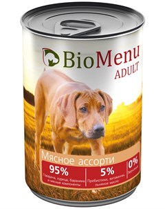 Adult для взрослых собак с мясным ассорти 410 гр х 12 шт Biomenu