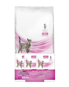 Набор 3 1 сухой корм для кошек при мочекаменной болезни 3 пауча UR 1 76 кг Purina (вет. корма)