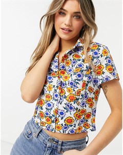 Рубашка с коротким рукавом и цветочным принтом Glamorous