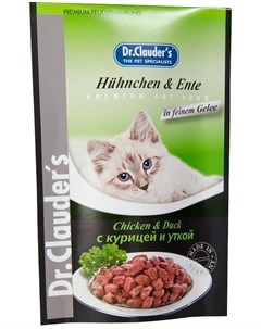 Для взрослых кошек с курицей и уткой в желе 100 гр Dr.clauder’s