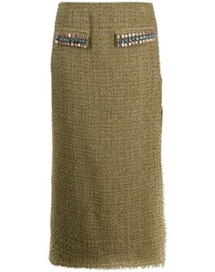 Декорированная юбка карандаш из ткани букле Blumarine