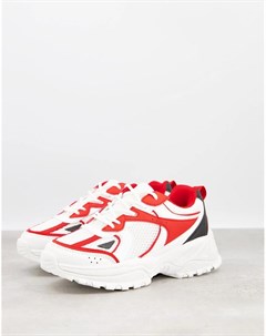 Белые сетчатые кроссовки с красными вставками Dorri Asos design