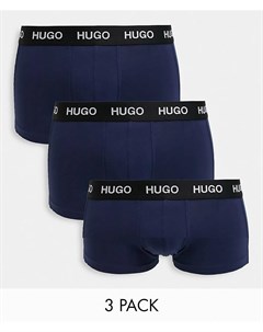 Набор из 3 боксеров брифов темно синего цвета Hugo bodywear