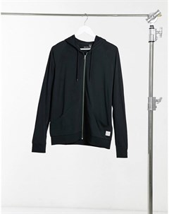 Худи черного цвета на молнии в стиле casual с логотипом Paul smith