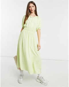 Зеленое чайное платье в горошек Y.a.s