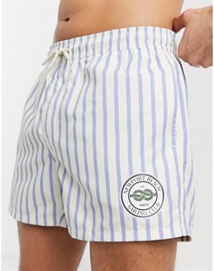Короткие шорты для плавания в полоску с логотипом пляжного клуба Asos design