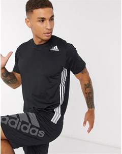 Черная футболка с 3 полосками adidas Training Adidas performance