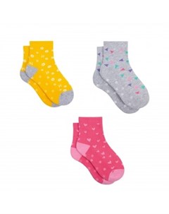 Носки детские 3 пары желтый серый розовый Mothercare