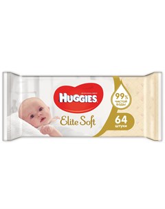 Салфетки Elite Soft влажные детские 64 шт Huggies