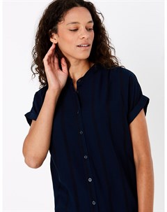 Удлиненная свободная рубашка с коротким рукавом Marks Spencer Marks & spencer