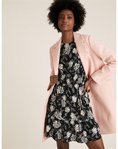 Мини платье с цветочным принтом и круглым вырезом Marks Spencer Marks & spencer